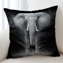Load image into Gallery viewer, 3D Fading Elephant B&W Cushion Cover - Beddingify