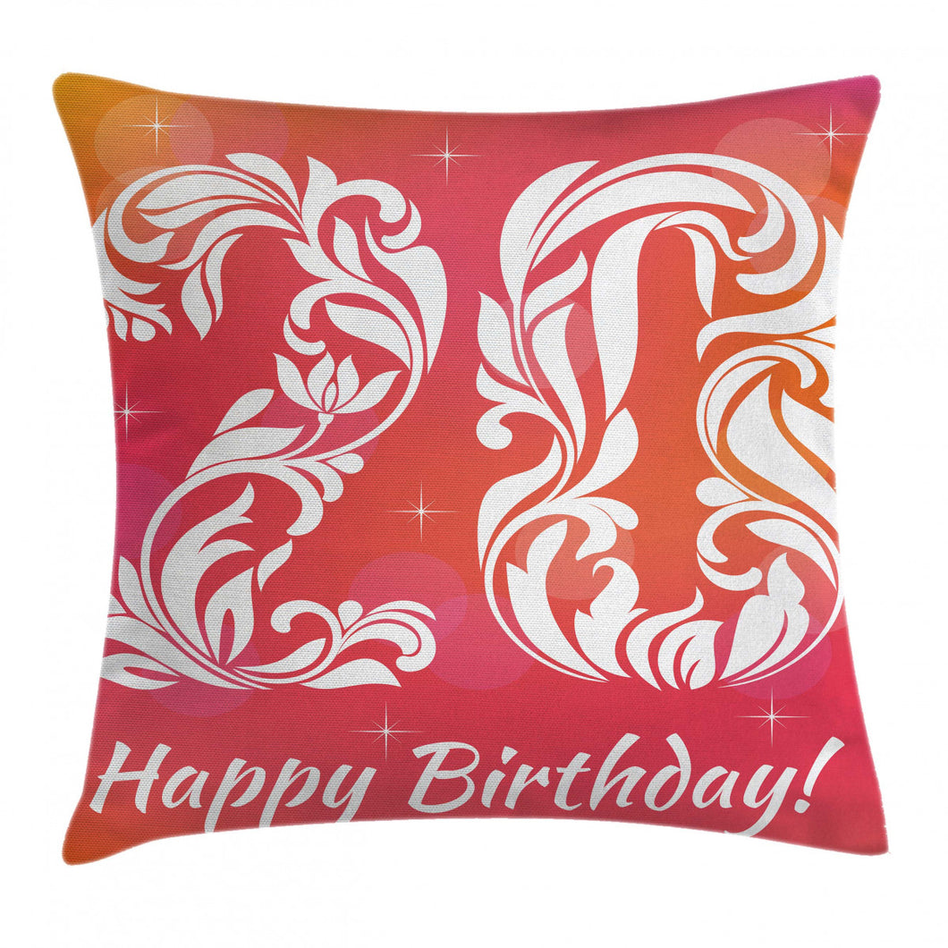 20th Pattern Twinkle Stars Happy Birthday Art Printed Cushion Cover