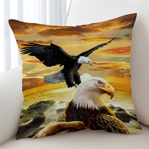 3D Bald Eagles Cushion Cover - Beddingify