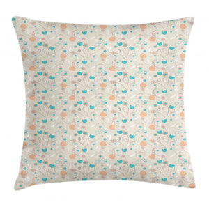Abstract Art Floral Doodle Art Pattern Printed Cushion Cover