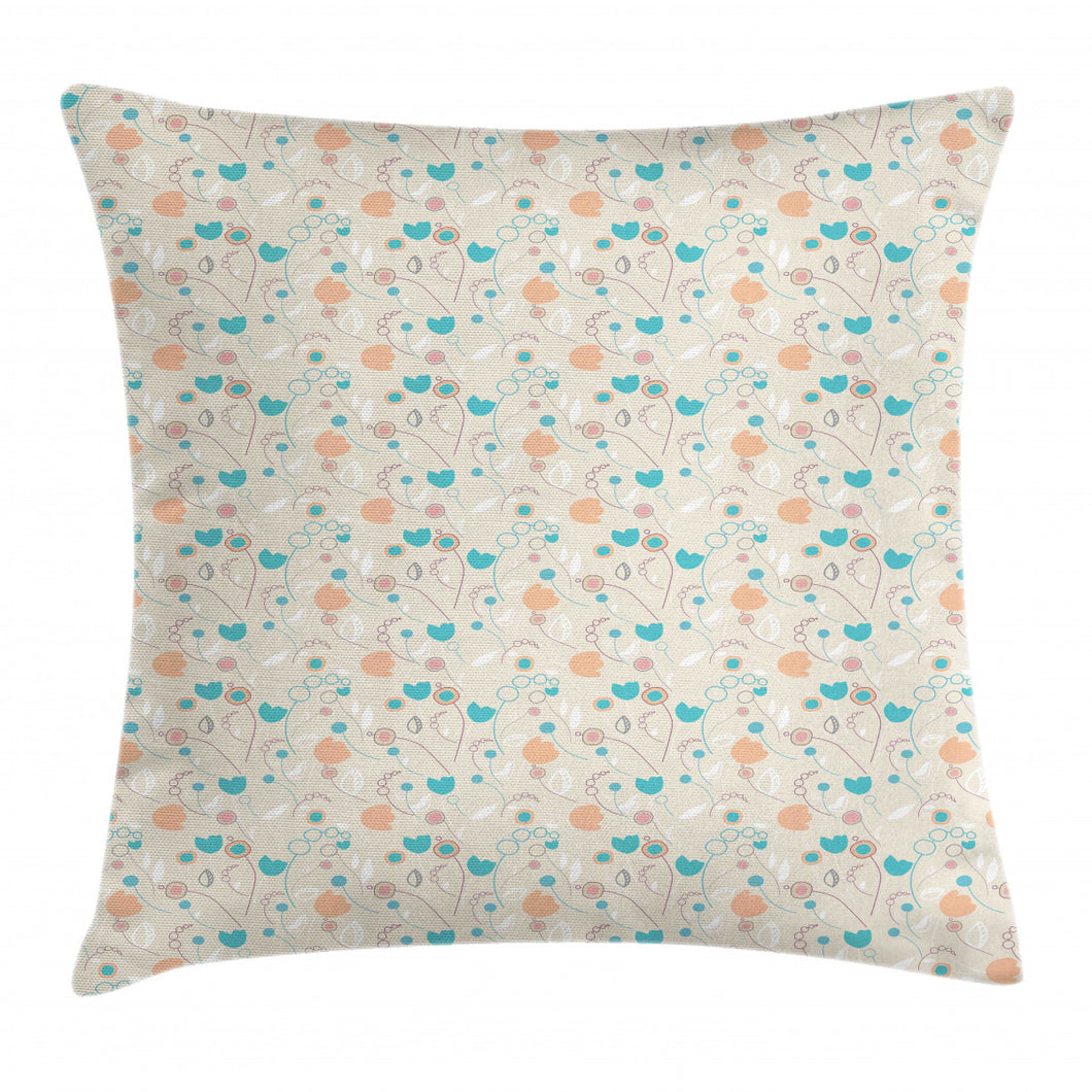 Abstract Art Floral Doodle Art Pattern Printed Cushion Cover