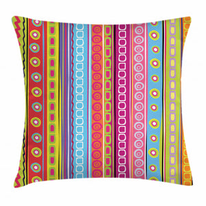 90's Retro Art Ethnic Pattern Printed Cushion Cover