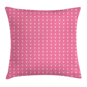Tender Hearts Pink Pattern Printed Cushion Cover