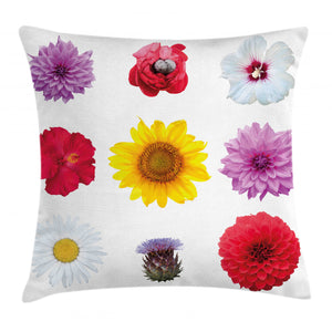 Various Type Petals Photo Pattern Printed Cushion Cover