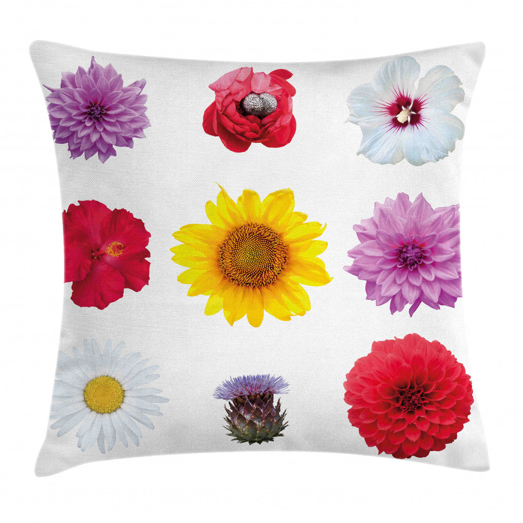 Various Type Petals Photo Pattern Printed Cushion Cover
