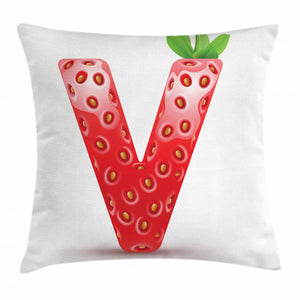 ABC Of Organic Life V Pattern Printed Cushion Cover