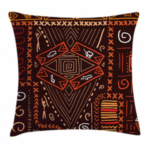 Aboriginal Cave Brown Pattern Art Printed Cushion Cover