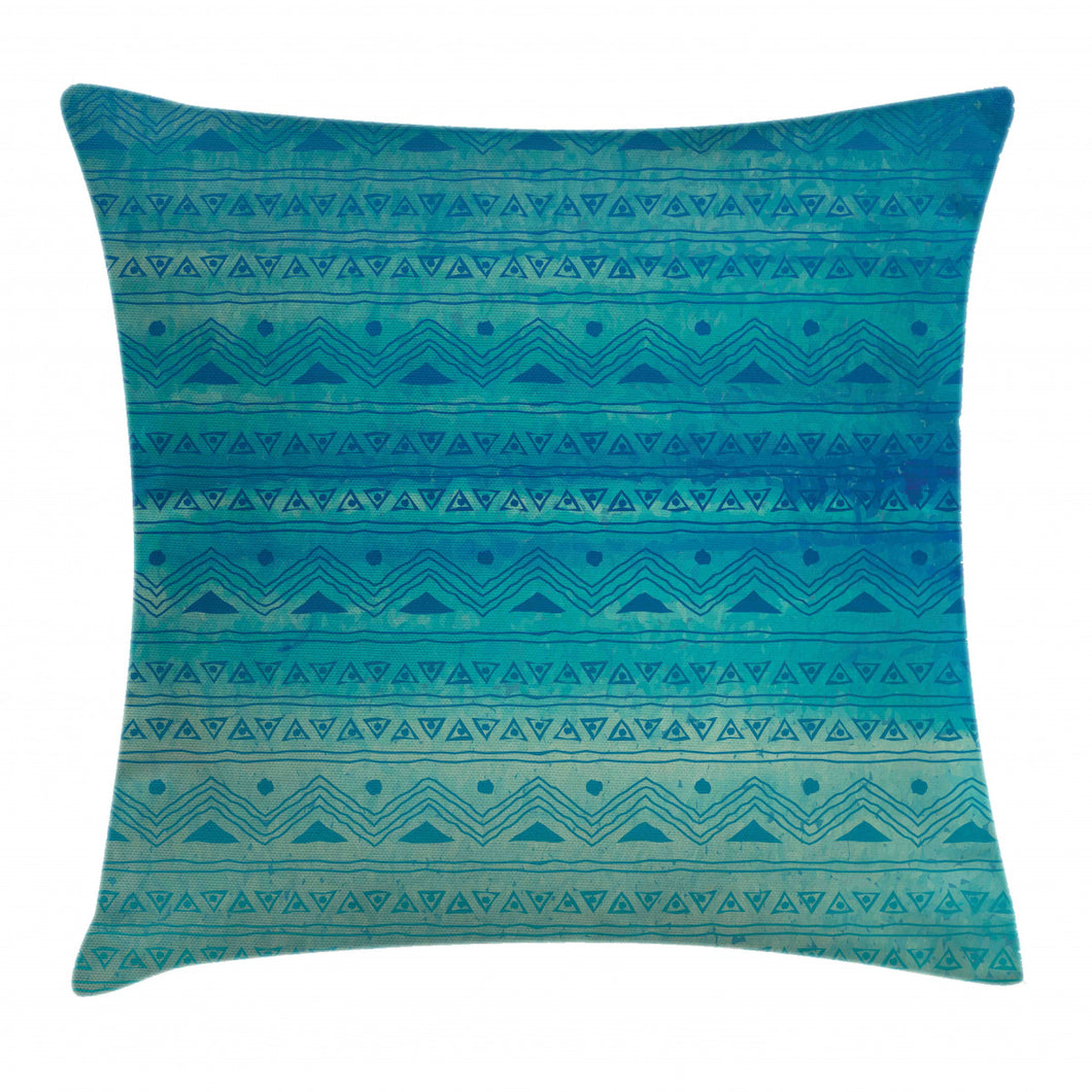 Creative Triangles Blue Pattern Printed Cushion Cover