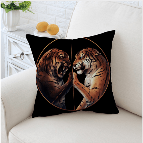 Black Tiger Printed Cushion Cover Cushion Cover BeddingOutlet 45cmx45cm 