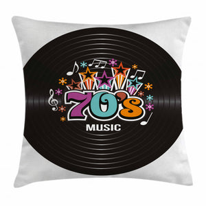 70's Music Record Discography Art Printed Cushion Cover