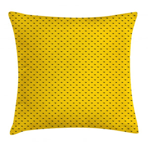 Monochrome Ceratopsia Predator Yellow Pattern Printed Cushion Cover