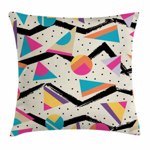 80s Funky Memphis Fashion Pattern Printed Cushion Cover