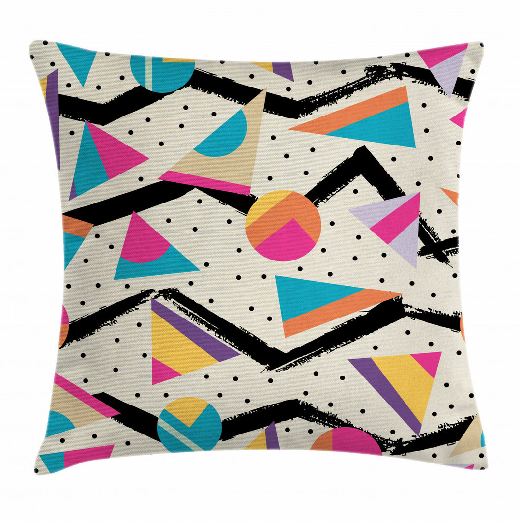 80s Funky Memphis Fashion Pattern Printed Cushion Cover