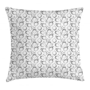 Monochrome Citrus Fruits Pattern Printed Cushion Cover