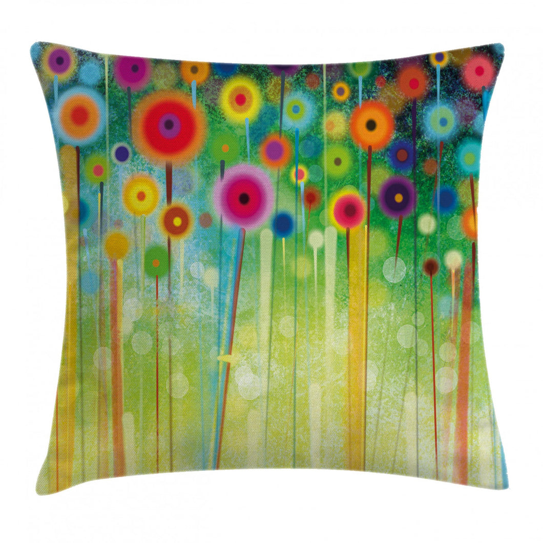 Abstract Art Dandelion Art Printed Cushion Cover